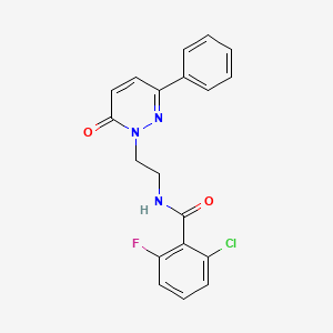 molecular formula C19H15ClFN3O2 B2875755 2-chloro-6-fluoro-N-(2-(6-oxo-3-phenylpyridazin-1(6H)-yl)ethyl)benzamide CAS No. 921872-85-7