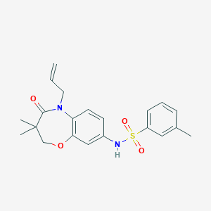 N-(5-allyl-3,3-dimethyl-4-oxo-2,3,4,5-tetrahydrobenzo[b][1,4]oxazepin-8-yl)-3-methylbenzenesulfonamide