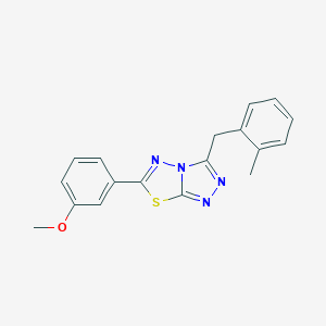 molecular formula C18H16N4OS B287576 Methyl3-[3-(2-methylbenzyl)[1,2,4]triazolo[3,4-b][1,3,4]thiadiazol-6-yl]phenylether 