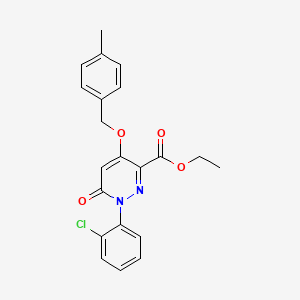 molecular formula C21H19ClN2O4 B2875764 Ethyl 1-(2-chlorophenyl)-4-((4-methylbenzyl)oxy)-6-oxo-1,6-dihydropyridazine-3-carboxylate CAS No. 899732-91-3