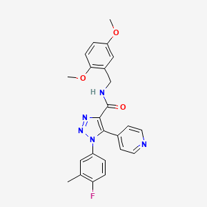 molecular formula C24H22FN5O3 B2875774 N-[(2,5-dimethoxyphenyl)methyl]-1-(4-fluoro-3-methylphenyl)-5-(pyridin-4-yl)-1H-1,2,3-triazole-4-carboxamide CAS No. 1251568-21-4