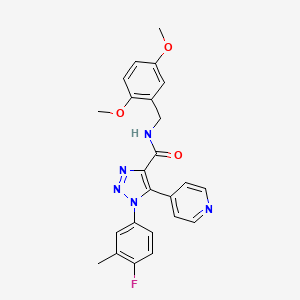 molecular formula C24H22FN5O3 B2875774 1-ethyl-N-{3-[(5-phenyl-1,3,4-oxadiazol-2-yl)methoxy]phenyl}-1H-pyrazole-3-carboxamide CAS No. 1251568-21-4