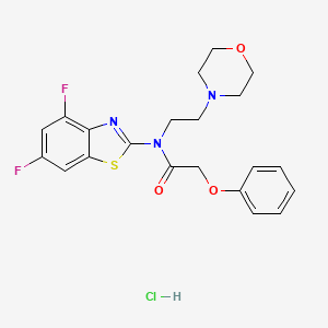 molecular formula C21H22ClF2N3O3S B2875779 N-(4,6-difluorobenzo[d]thiazol-2-yl)-N-(2-morpholinoethyl)-2-phenoxyacetamide hydrochloride CAS No. 1216696-62-6