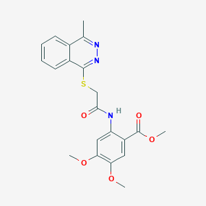 molecular formula C21H21N3O5S B2875785 METHYL 4,5-DIMETHOXY-2-{2-[(4-METHYLPHTHALAZIN-1-YL)SULFANYL]ACETAMIDO}BENZOATE CAS No. 923235-14-7
