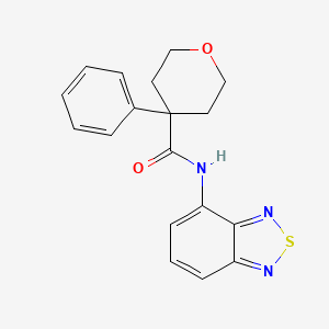 molecular formula C18H17N3O2S B2875791 N-(2,1,3-benzothiadiazol-4-yl)-4-phenyloxane-4-carboxamide CAS No. 1206999-06-5