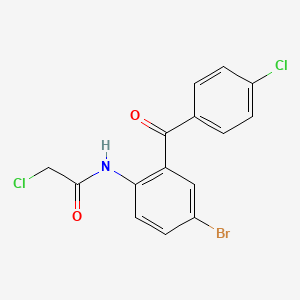 molecular formula C15H10BrCl2NO2 B2875792 N-[4-bromo-2-(4-chlorobenzoyl)phenyl]-2-chloroacetamide CAS No. 1808846-38-9