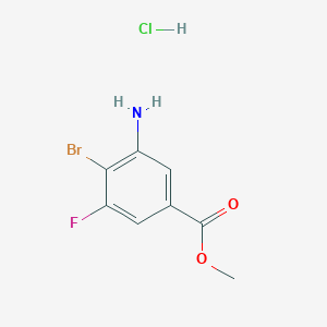 molecular formula C8H8BrClFNO2 B2875805 Methyl 3-amino-4-bromo-5-fluorobenzoate hydrochloride CAS No. 1909347-78-9