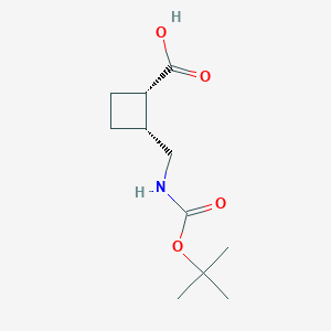 molecular formula C11H19NO4 B2875861 rac-(1R,2S)-2-({[(tert-butoxy)carbonyl]amino}methyl)cyclobutane-1-carboxylicacid,cis CAS No. 1281861-01-5