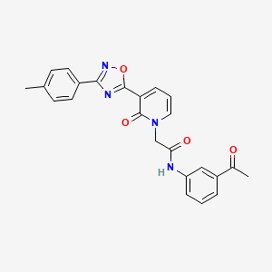 molecular formula C24H20N4O4 B2875889 N-(3-acetylphenyl)-2-{3-[3-(4-methylphenyl)-1,2,4-oxadiazol-5-yl]-2-oxo-1,2-dihydropyridin-1-yl}acetamide CAS No. 1105201-30-6