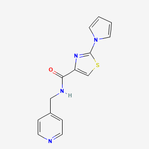 molecular formula C14H12N4OS B2875957 N-(pyridin-4-ylmethyl)-2-(1H-pyrrol-1-yl)thiazole-4-carboxamide CAS No. 1235134-21-0