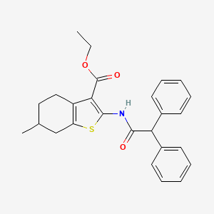 molecular formula C26H27NO3S B2875961 ETHYL 2-(2,2-DIPHENYLACETAMIDO)-6-METHYL-4,5,6,7-TETRAHYDRO-1-BENZOTHIOPHENE-3-CARBOXYLATE CAS No. 313703-59-2