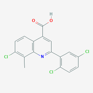 molecular formula C17H10Cl3NO2 B2876000 7-Chloro-2-(2,5-dichlorophenyl)-8-methylquinoline-4-carboxylic acid CAS No. 863437-96-1
