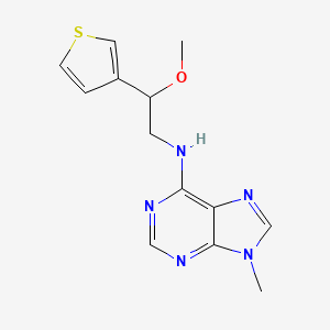 molecular formula C13H15N5OS B2876010 N-[2-methoxy-2-(thiophen-3-yl)ethyl]-9-methyl-9H-purin-6-amine CAS No. 2379997-83-6