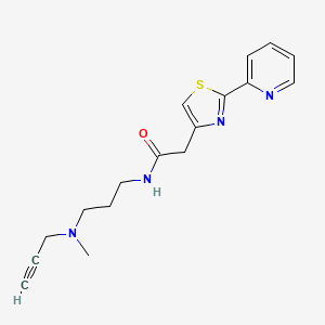 N-{3-[methyl(prop-2-yn-1-yl)amino]propyl}-2-[2-(pyridin-2-yl)-1,3-thiazol-4-yl]acetamide