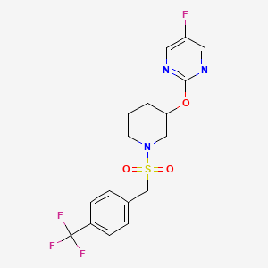 5-Fluoro-2-((1-((4-(trifluoromethyl)benzyl)sulfonyl)piperidin-3-yl)oxy)pyrimidine