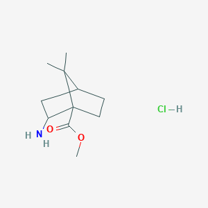 molecular formula C11H20ClNO2 B2876021 Methyl 2-amino-7,7-dimethylbicyclo[2.2.1]heptane-1-carboxylate hydrochloride CAS No. 2228333-41-1