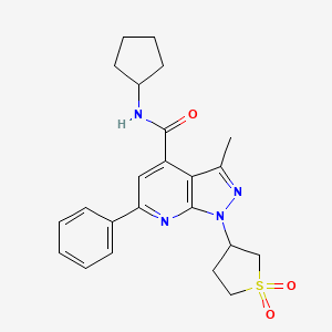 N-cyclopentyl-1-(1,1-dioxidotetrahydrothiophen-3-yl)-3-methyl-6-phenyl-1H-pyrazolo[3,4-b]pyridine-4-carboxamide