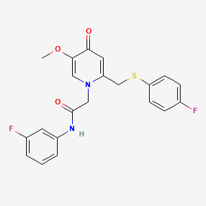 N-(3-fluorophenyl)-2-(2-(((4-fluorophenyl)thio)methyl)-5-methoxy-4-oxopyridin-1(4H)-yl)acetamide