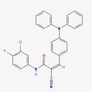 (Z)-N-(3-Chloro-4-fluorophenyl)-2-cyano-3-[4-(N-phenylanilino)phenyl]prop-2-enamide