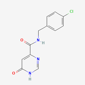 molecular formula C12H10ClN3O2 B2876052 N-(4-chlorobenzyl)-6-hydroxypyrimidine-4-carboxamide CAS No. 2034621-19-5