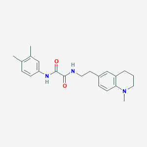 molecular formula C22H27N3O2 B2876059 N'-(3,4-dimethylphenyl)-N-[2-(1-methyl-1,2,3,4-tetrahydroquinolin-6-yl)ethyl]ethanediamide CAS No. 946281-57-8