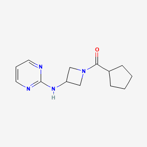 molecular formula C13H18N4O B2876070 N-(1-cyclopentanecarbonylazetidin-3-yl)pyrimidin-2-amine CAS No. 2176126-12-6