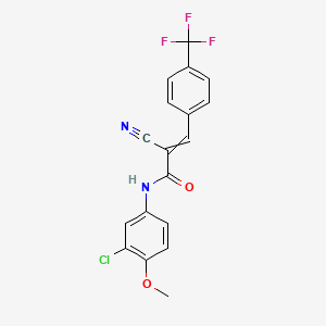 molecular formula C18H12ClF3N2O2 B2876071 N-(3-chloro-4-methoxyphenyl)-2-cyano-3-[4-(trifluoromethyl)phenyl]prop-2-enamide CAS No. 572878-05-8