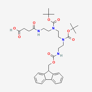 molecular formula C35H48N4O9 B2876072 Fmoc-TETA(Boc2)-Suc CAS No. 2389064-35-9