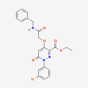molecular formula C22H20BrN3O5 B2876093 Ethyl 4-(2-(benzylamino)-2-oxoethoxy)-1-(3-bromophenyl)-6-oxo-1,6-dihydropyridazine-3-carboxylate CAS No. 899943-17-0