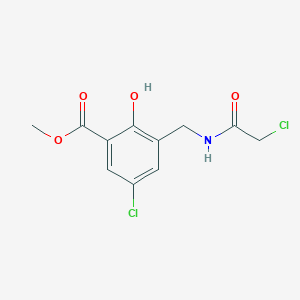 molecular formula C11H11Cl2NO4 B2876100 Methyl 5-chloro-3-{[(chloroacetyl)amino]methyl}-2-hydroxybenzoate CAS No. 925034-67-9