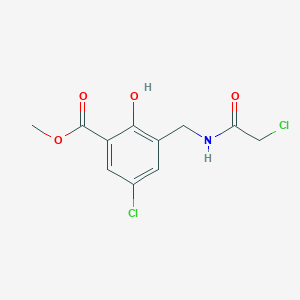 molecular formula C11H11Cl2NO4 B2876100 5-氯-3-{[(氯乙酰)氨基]甲基}-2-羟基苯甲酸甲酯 CAS No. 925034-67-9