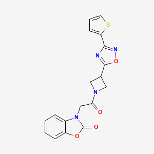3-(2-oxo-2-(3-(3-(thiophen-2-yl)-1,2,4-oxadiazol-5-yl)azetidin-1-yl)ethyl)benzo[d]oxazol-2(3H)-one