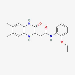 molecular formula C20H23N3O3 B2876107 2-(6,7-dimethyl-3-oxo-1,2,3,4-tetrahydroquinoxalin-2-yl)-N-(2-ethoxyphenyl)acetamide CAS No. 1008426-90-1