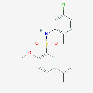 molecular formula C17H20ClNO3S B2876109 N-(5-chloro-2-methylphenyl)-2-methoxy-5-(propan-2-yl)benzene-1-sulfonamide CAS No. 2214578-28-4