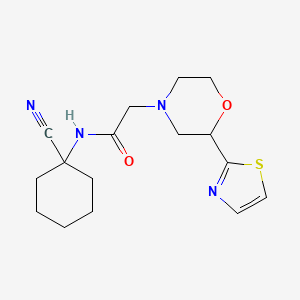 molecular formula C16H22N4O2S B2876130 N-(1-cyanocyclohexyl)-2-[2-(1,3-thiazol-2-yl)morpholin-4-yl]acetamide CAS No. 1798698-79-9