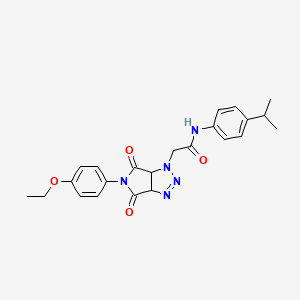 molecular formula C23H25N5O4 B2876131 2-[5-(4-ethoxyphenyl)-4,6-dioxo-1H,3aH,4H,5H,6H,6aH-pyrrolo[3,4-d][1,2,3]triazol-1-yl]-N-[4-(propan-2-yl)phenyl]acetamide CAS No. 1052618-68-4