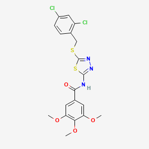 molecular formula C19H17Cl2N3O4S2 B2876171 N-(5-((2,4-二氯苄基)硫代)-1,3,4-噻二唑-2-基)-3,4,5-三甲氧基苯甲酰胺 CAS No. 607699-26-3