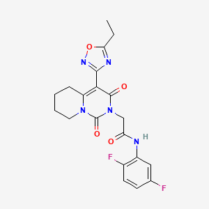 molecular formula C20H19F2N5O4 B2876175 N-(2,5-difluorophenyl)-2-[4-(5-ethyl-1,2,4-oxadiazol-3-yl)-1,3-dioxo-1H,2H,3H,5H,6H,7H,8H-pyrido[1,2-c]pyrimidin-2-yl]acetamide CAS No. 1775448-65-1