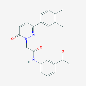molecular formula C22H21N3O3 B2876187 N-(3-acetylphenyl)-2-[3-(3,4-dimethylphenyl)-6-oxo-1,6-dihydropyridazin-1-yl]acetamide CAS No. 923062-45-7