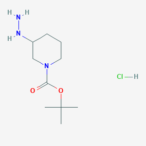 molecular formula C10H22ClN3O2 B2876196 tert-Butyl 3-hydrazinylpiperidine-1-carboxylate hydrochloride CAS No. 2089310-49-4