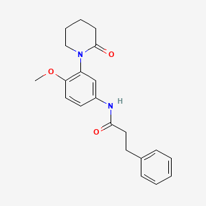 molecular formula C21H24N2O3 B2876199 N-[4-methoxy-3-(2-oxopiperidin-1-yl)phenyl]-3-phenylpropanamide CAS No. 941919-72-8