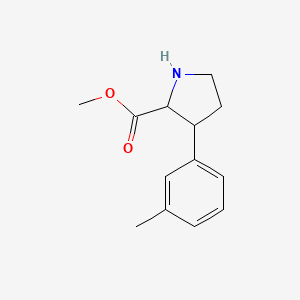 molecular formula C13H17NO2 B2876201 Methyl 3-(3-methylphenyl)pyrrolidine-2-carboxylate CAS No. 1779480-73-7