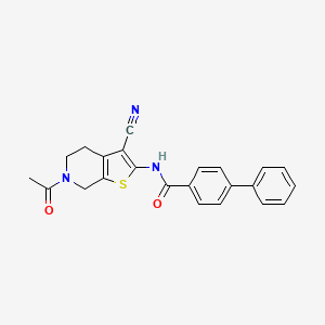molecular formula C23H19N3O2S B2876218 N-(6-acetyl-3-cyano-4,5,6,7-tetrahydrothieno[2,3-c]pyridin-2-yl)-[1,1'-biphenyl]-4-carboxamide CAS No. 864858-36-6