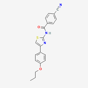 molecular formula C20H17N3O2S B2876224 4-cyano-N-[4-(4-propoxyphenyl)-1,3-thiazol-2-yl]benzamide CAS No. 325979-65-5