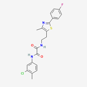 molecular formula C21H19ClFN3O2S B2876232 N'-(3-chloro-4-methylphenyl)-N-{2-[2-(4-fluorophenyl)-4-methyl-1,3-thiazol-5-yl]ethyl}ethanediamide CAS No. 895803-36-8