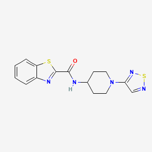 molecular formula C15H15N5OS2 B2876248 N-[1-(1,2,5-thiadiazol-3-yl)piperidin-4-yl]-1,3-benzothiazole-2-carboxamide CAS No. 2034303-36-9