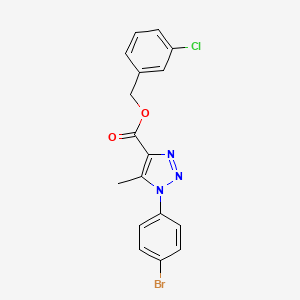 molecular formula C17H13BrClN3O2 B2876252 (3-chlorophenyl)methyl 1-(4-bromophenyl)-5-methyl-1H-1,2,3-triazole-4-carboxylate CAS No. 946302-19-8