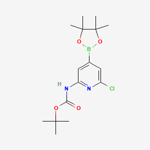 molecular formula C16H24BClN2O4 B2876256 tert-Butyl N-[6-chloro-4-(tetramethyl-1,3,2-dioxaborolan-2-yl)pyridin-2-yl]carbamate CAS No. 2377610-98-3
