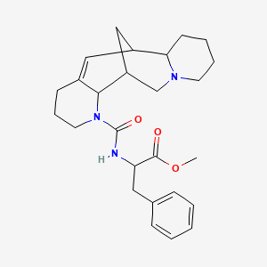 molecular formula C26H35N3O3 B2876260 methyl 2-(3,15-diazatetracyclo[7.7.1.02,7.010,15]heptadec-7-ene-3-carbonylamino)-3-phenylpropanoate CAS No. 1491161-65-9