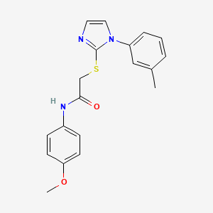 molecular formula C19H19N3O2S B2876263 N-(4-methoxyphenyl)-2-{[1-(3-methylphenyl)-1H-imidazol-2-yl]sulfanyl}acetamide CAS No. 851131-00-5